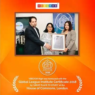 VIBGYOR High Honoured Global league Institute Certificate
