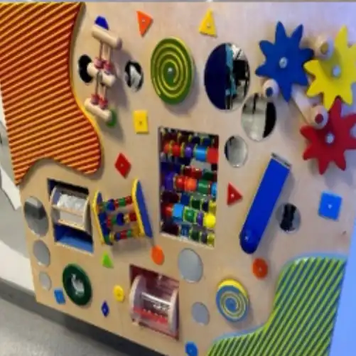 A play area with educational toys